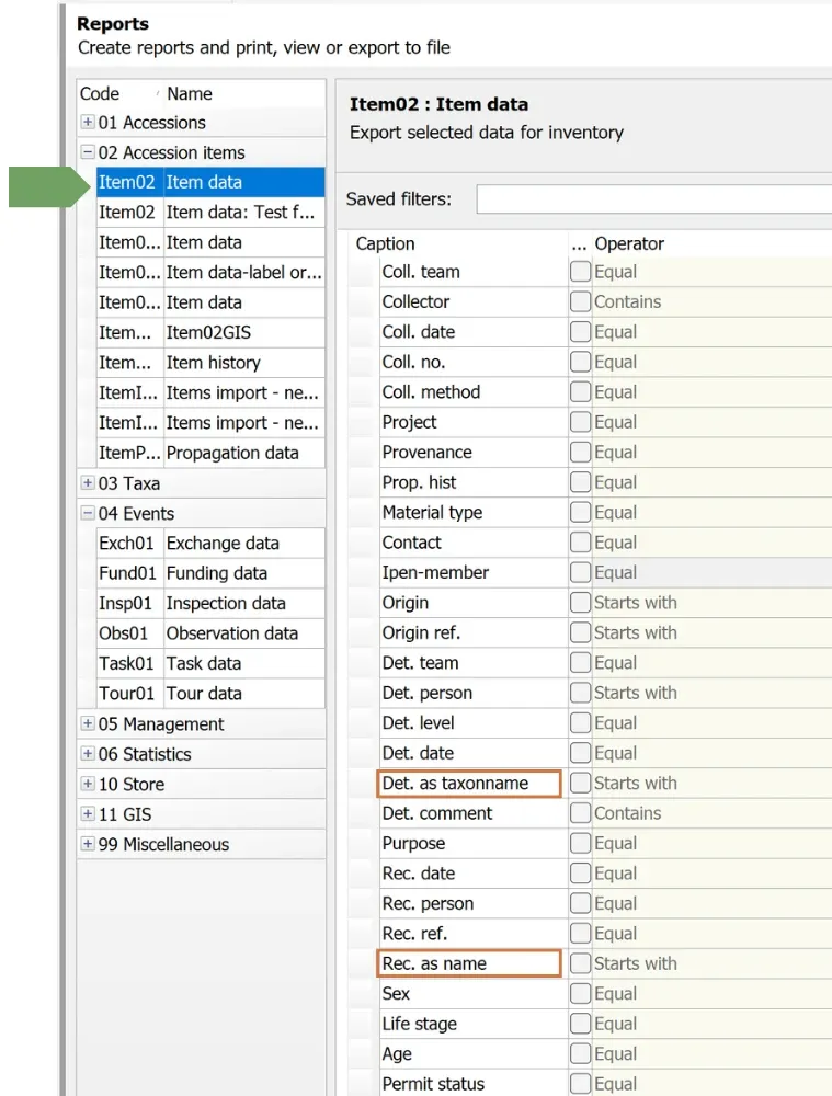 Item02 report query builder