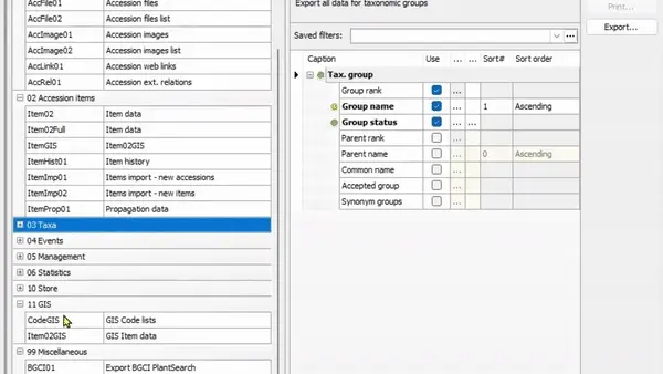 Export GISCodeLists